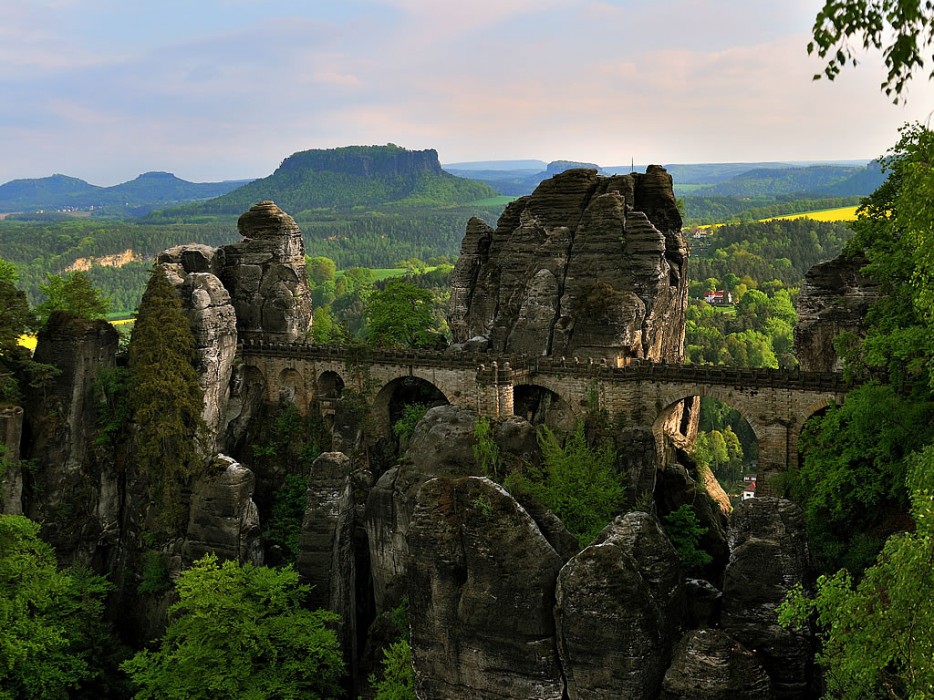 16. Bastei Bridge, Elbe Sandstone Mountains in Germany