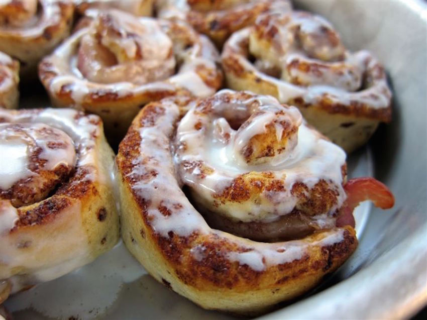 2. Add bacon to your cinnamon rolls