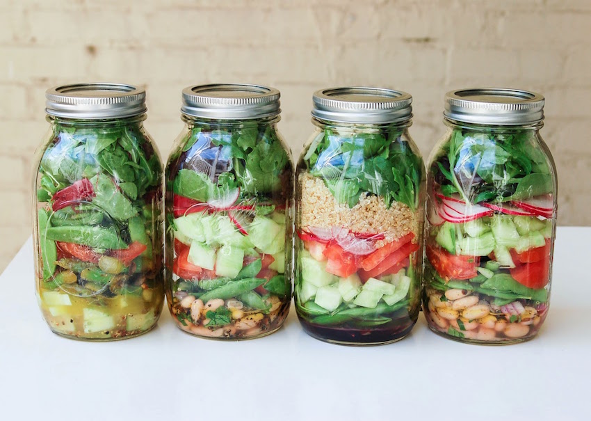 3. Make your to-go salads in mason jars