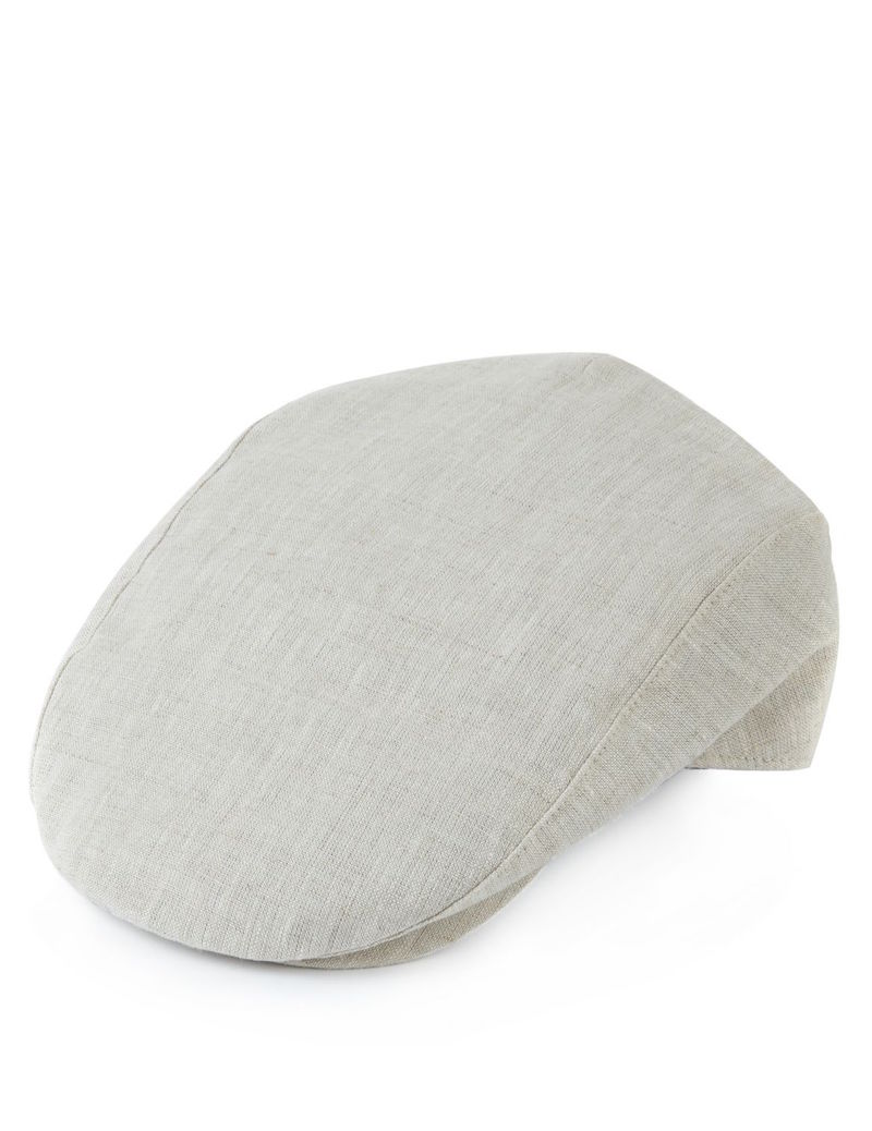 7. Marks & Spencer Pure Linen Checked Flat Cap
