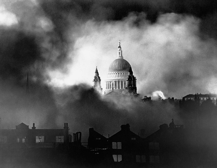 17. St. Paul’s cathedral during the German bombing campaign