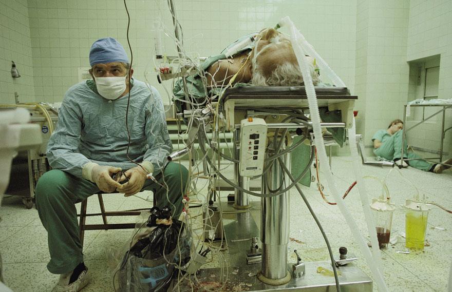 20. Heart surgeon after 23 hours long heart transplant procedure