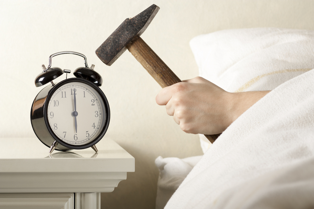 4. Turn the volume way up of the alarm because surely something that loud will bother you enough to get out of bed