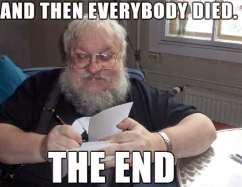 5. 5. George R. R. Martin revealed the end of the show to the producers in case he dies