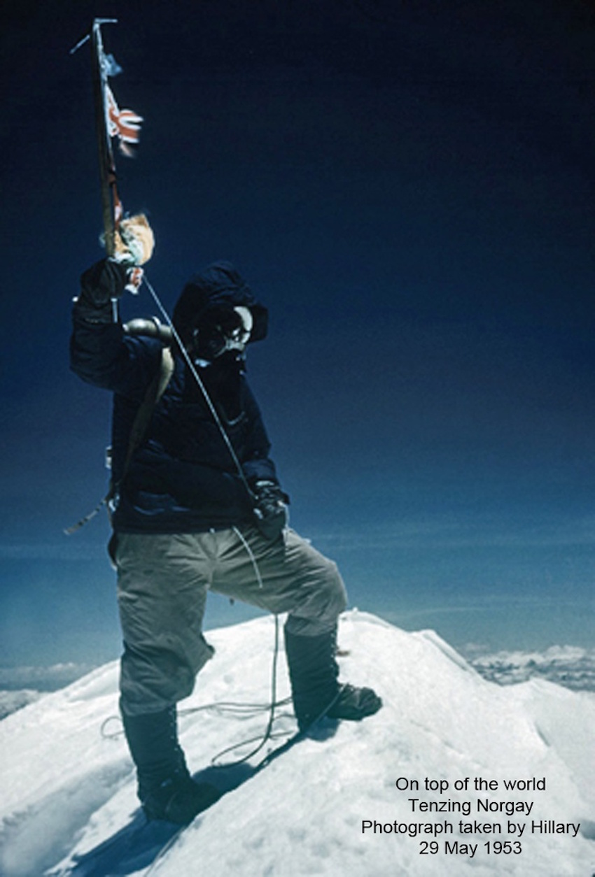 10. Tenzing Norgay on Everest's Summit - 1953