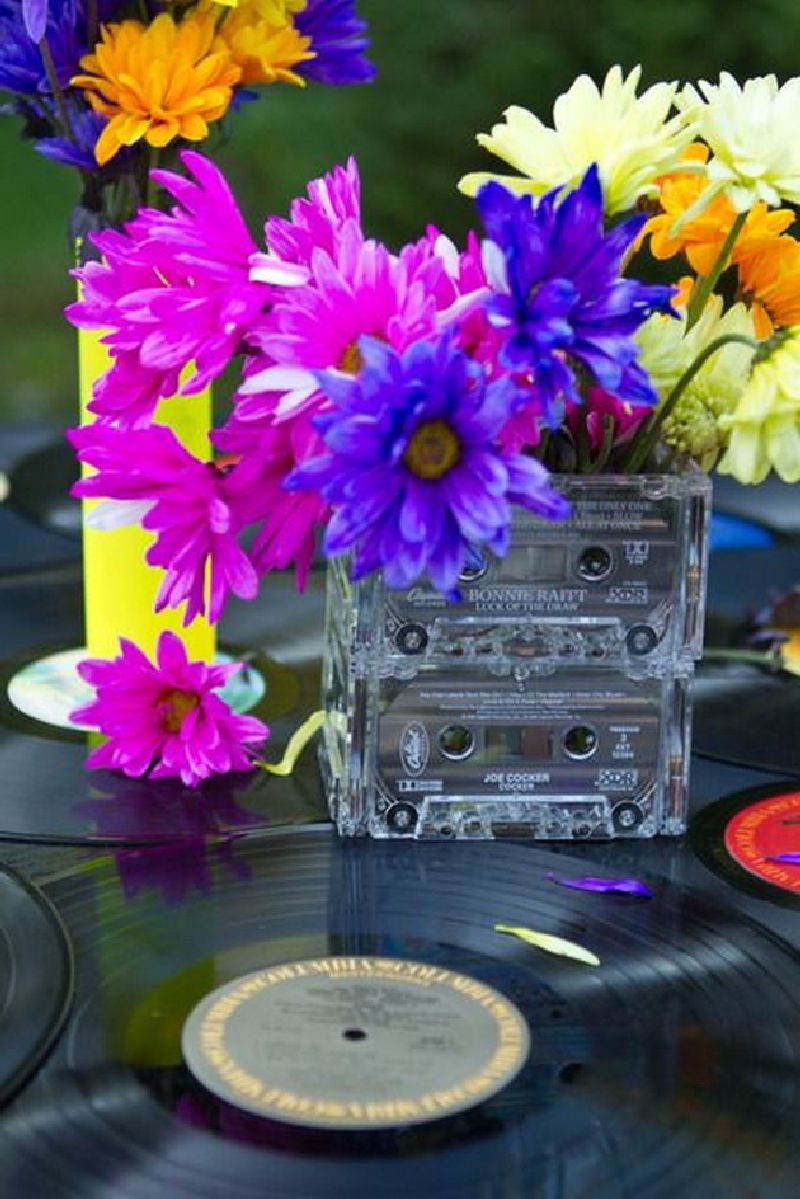 Cassette tape floral arrangement2
