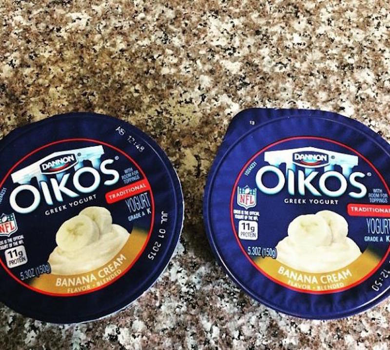 #MyKidCantEatThis She refused the yogurt I picked out for her (left) and insisted on picking out one herself (right).