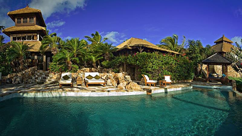 Necker Island Resort’s Palm-Covered Pool