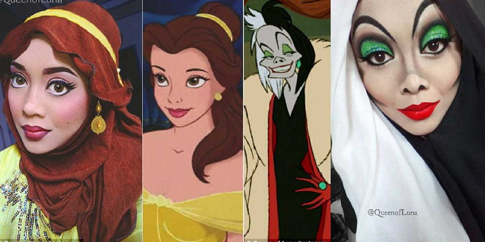 Make Up Artist Uses Her Hijab To Transform Into Disney Princesses And ...